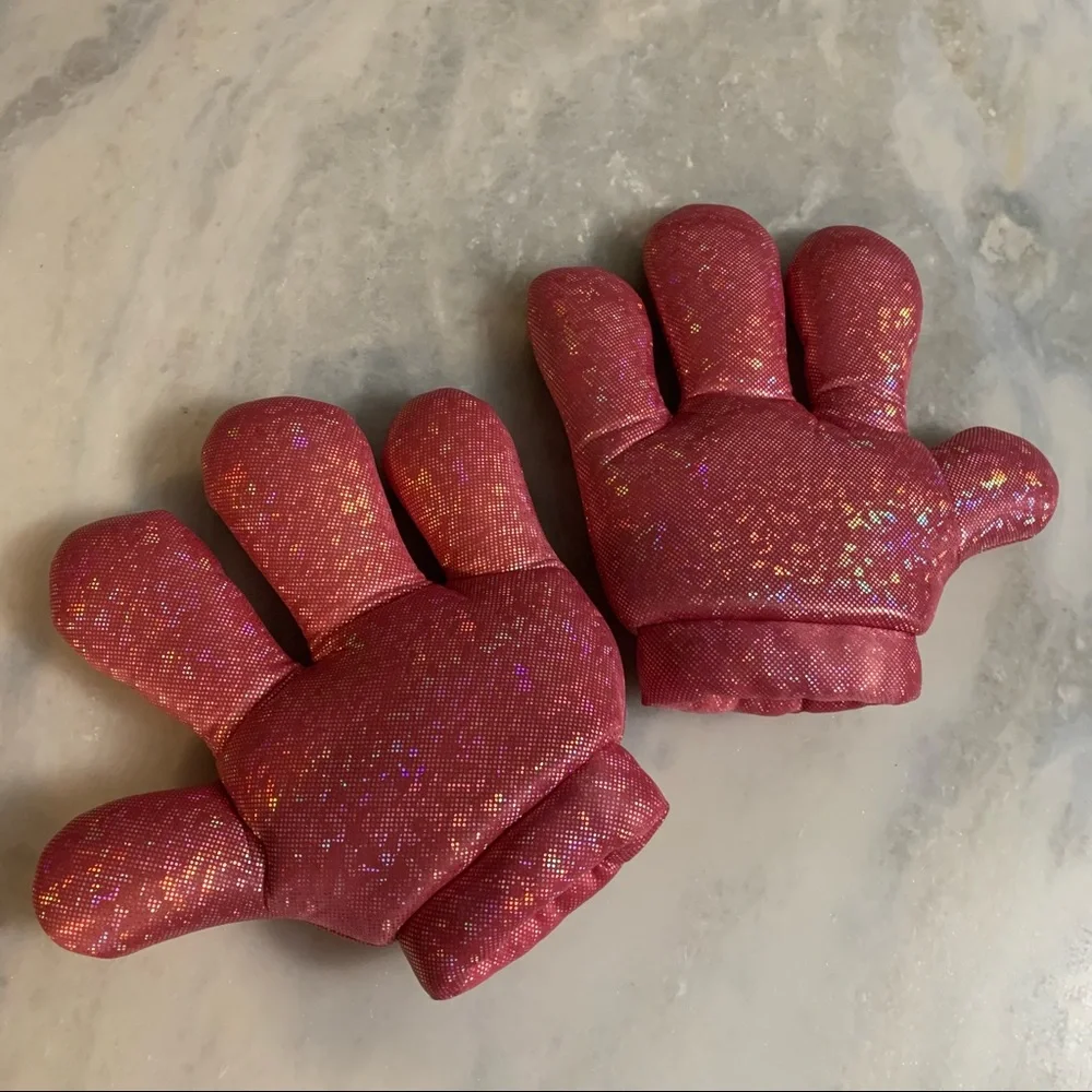 Disney Parks Store Mickey Minnie Mouse Plush Big PINK hands gloves 10